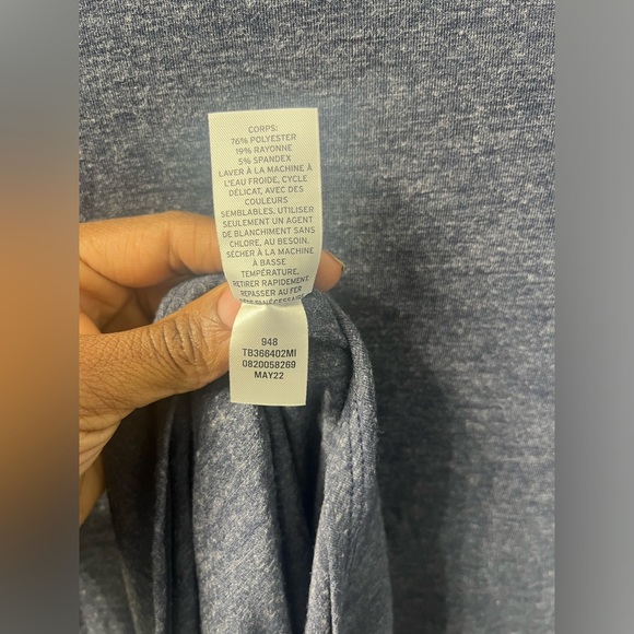 Treasure & Bond Blue T-Shirt Ruched Dress Size Xsmall - Picture 7 of 8